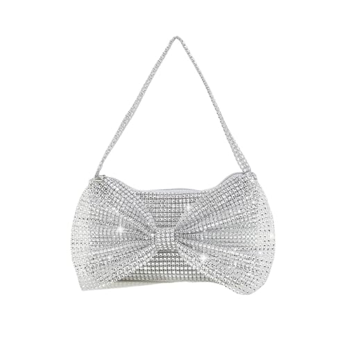 DSFDFDG Wunderschöne, tragbare Abendtasche mit Reißverschluss und Schleifendekoration mit glänzendem Strasssteinen, geeignet for Hochzeiten, Partys und Versammlungen Für Prom Hochzeit Party Bankett von DSFDFDG