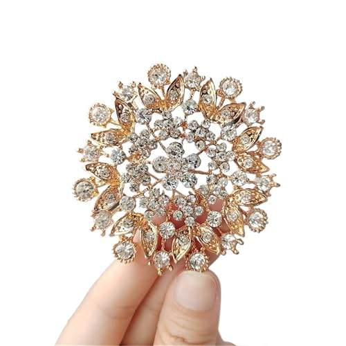 Elegante Kristall Perle Blume Broschen for Frauen Charms Strass Schmetterling Brosche Kleidung Anzug Pins Büro Party Schmuck(Color 1) von DSFDFDG