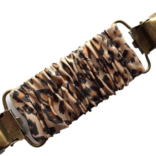 Frauen Retro Entenschnabel Gummiband Pullover Strickjacke Clip Frauen Vintage elastische Schal Kleid Beibehaltung(Leopard) von DSFDFDG