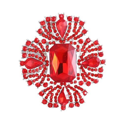 Kristall Große Glasbroschen for Frauen Unisex Strass Blume Pins Bankett Party Rucksack Schmuck Zubehör(Color 2) von DSFDFDG