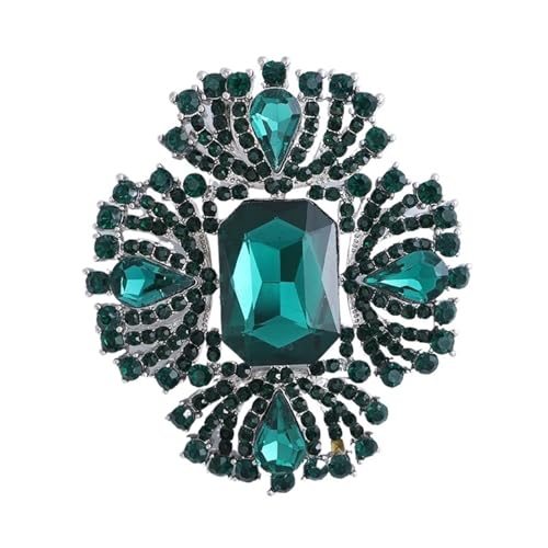 Kristall Große Glasbroschen for Frauen Unisex Strass Blume Pins Bankett Party Rucksack Schmuck Zubehör(Color 3) von DSFDFDG