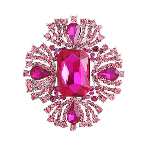 Kristall Große Glasbroschen for Frauen Unisex Strass Blume Pins Bankett Party Rucksack Schmuck Zubehör(Color 4) von DSFDFDG