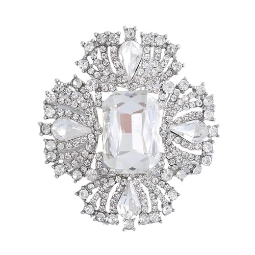 Kristall Große Glasbroschen for Frauen Unisex Strass Blume Pins Bankett Party Rucksack Schmuck Zubehör(Color 5) von DSFDFDG