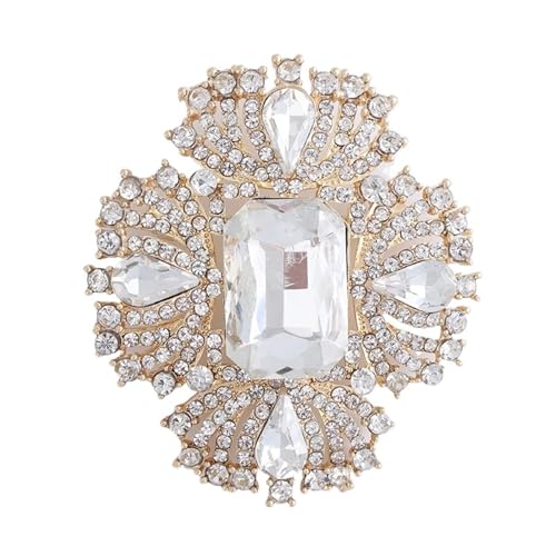Kristall Große Glasbroschen for Frauen Unisex Strass Blume Pins Bankett Party Rucksack Schmuck Zubehör(Color 6) von DSFDFDG
