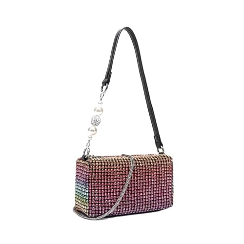 Luxuriöse Abendtasche mit Strassperlen for Damen | Glitzernde Geldbörse for Bühnenauftritte | Elegante Clutch for Dinnerpartys Für Prom Hochzeit Party Bankett(Red) von DSFDFDG