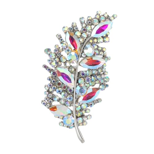 Luxus Kristallglas Feder Broschen for Frauen Unisex Strass Pins Mehrfarbig erhältlich Casual Party Zubehör(Color 10) von DSFDFDG