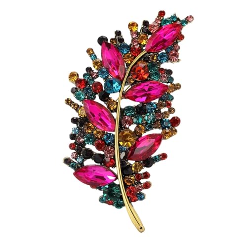 Luxus Kristallglas Feder Broschen for Frauen Unisex Strass Pins Mehrfarbig erhältlich Casual Party Zubehör(Color 4) von DSFDFDG