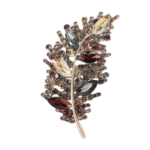 Luxus Kristallglas Feder Broschen for Frauen Unisex Strass Pins Mehrfarbig erhältlich Casual Party Zubehör(Color 9) von DSFDFDG