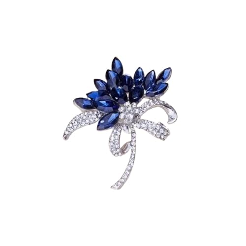 Trendy Kristall Ähre Broschen for Frauen Luxus Strass Kamelie Blume Pins Hemd Kleid Zubehör Casual Schmuck(Color-01) von DSFDFDG