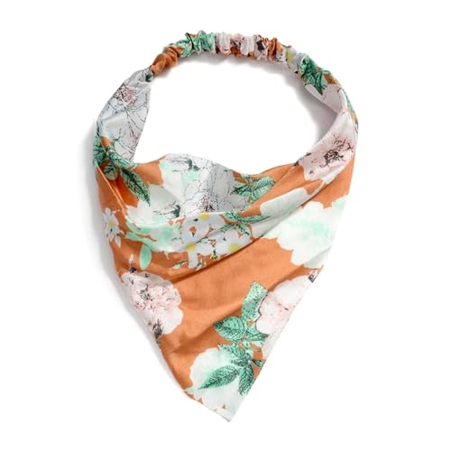 Bandana Bandana for Frauen, elastische Haarbänder, dreieckiges Kopftuch, Blumendruck, Kopfwickel, Schal, Haarschmuck, Kopfbedeckung(CORAL RED) von DSFIHJO