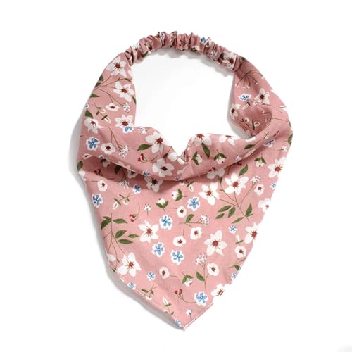 Bandana Bandana for Frauen, elastische Haarbänder, dreieckiges Kopftuch, Blumendruck, Kopfwickel, Schal, Haarschmuck, Kopfbedeckung(Wine red) von DSFIHJO