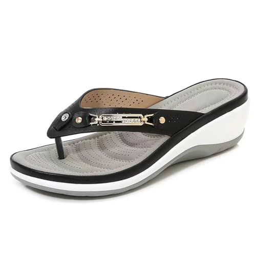 DSFIHJO Damen Hausschuhe Offen Damen Hausschuhe Slides Rutschfeste Schuhe Strand Sandalen Frauen Draußen Tragen Offene Zehen(Black,38) von DSFIHJO
