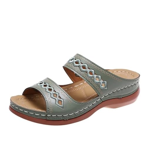 DSFIHJO Damen Hausschuhe Offen Damen Sandalen Hausschuhe Offene Zehenpartie Outdoor Indoor Slipper Schuhe(Green,42) von DSFIHJO