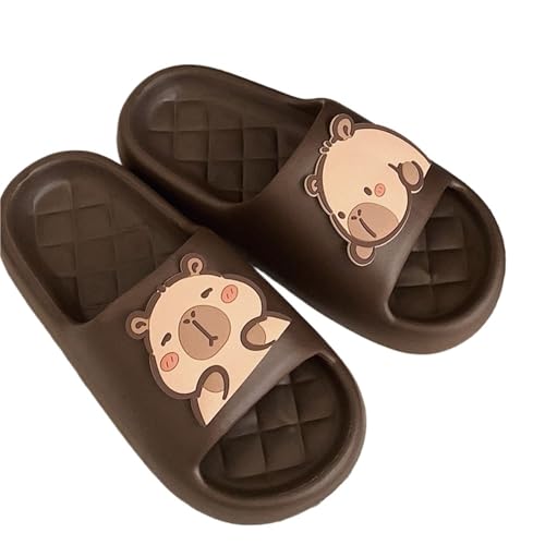 DSFIHJO Damen Hausschuhe Offen Dicke Sohle Frauen Hausschuhe Slides Badezimmer Strand Indoor Sandalen Schuhe(Brown,42-43) von DSFIHJO