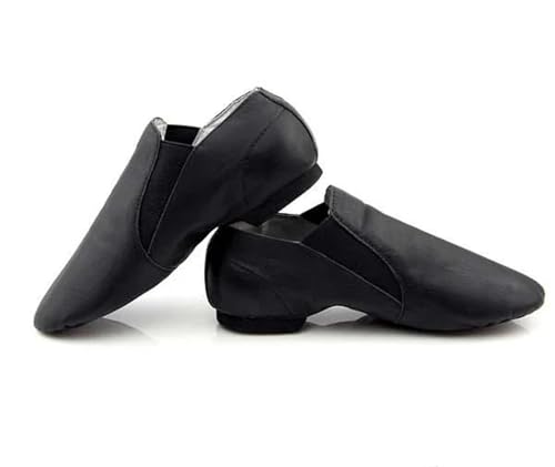 DSFIHJO jazztanzschuhe Damen 1. Schicht Slip On Jazz Dance Schuhe Damen Ballett Jazzy Dancing Excercise Gym(Black,41) von DSFIHJO