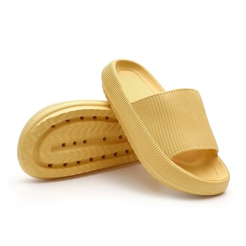 DSFIHJO wolkenpantoffeln Cloud Kissen Slides Frauen Sommer Weiche Hausschuhe Dicke Plattform Badezimmer Home Männer Indoor Rutschfeste Anti-Rutsch-weibliche(Yellow,36-37(foot 230mm)) von DSFIHJO