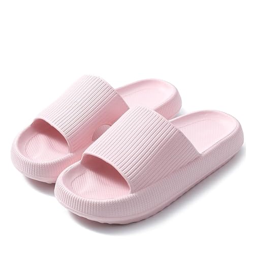 DSFIHJO wolkenpantoffeln Cloud Sliders Damen Herren Gepolsterte Hausschuhe mit dicker Laufsohle, rutschfeste, wasserdichte Kissenschieber for Badezimmer, Pool und Outdoor(Pink,38-39(UK 5-5.5)) von DSFIHJO