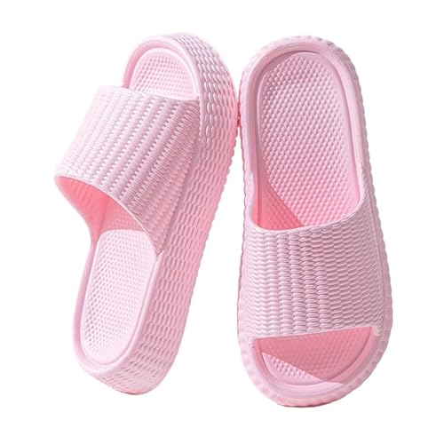 DSFIHJO wolkenpantoffeln Damen-Hausschuhe mit weicher, dicker Plateausohle und Wolkenmuster, Kissen-Slides, rutschfeste Hausschuhe for Zuhause Badezimmer(Pink,38-39) von DSFIHJO