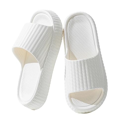 DSFIHJO wolkenpantoffeln Damen-Hausschuhe mit weicher, dicker Plateausohle und Wolkenmuster, Kissen-Slides, rutschfeste Hausschuhe for Zuhause Badezimmer(WHITE,38-39) von DSFIHJO