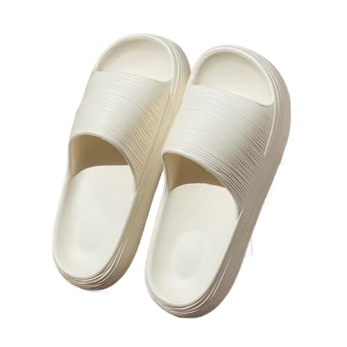 DSFIHJO wolkenpantoffeln Dicke Plateau-EVA-Wolken-Hausschuhe Herren Sommer rutschfeste Strand-Flip-Flops Komfortable weiche Sohle Indoor Home Slides Sandalen(White,40-41) von DSFIHJO