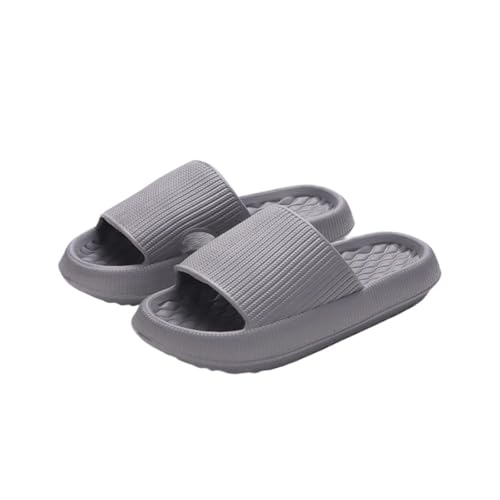 DSFIHJO wolkenpantoffeln Dicke Plattform-Wolken-Hausschuhe Frauen Weiche Sohle Kissenrutschen Sommer-Strandsandalen Frau Rutschfeste Badezimmer-Hausschuhe(Grey,40-41) von DSFIHJO