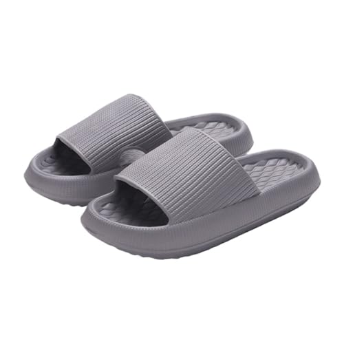 DSFIHJO wolkenpantoffeln Dicker Boden Wolken Hausschuhe Frauen Sommer Leichte weiche Sohle Plateau Sandalen Frau Lässige rutschfeste Strandschuhe Slides(GRAY,38-39) von DSFIHJO