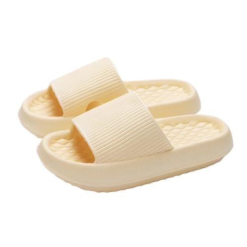 DSFIHJO wolkenpantoffeln Dicker Boden Wolken Hausschuhe Frauen Sommer Leichte weiche Sohle Plateau Sandalen Frau Lässige rutschfeste Strandschuhe Slides(Yellow,44-45) von DSFIHJO