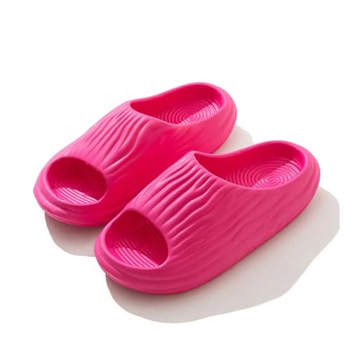 DSFIHJO wolkenpantoffeln Frauen Sommer Weiche Hausschuhe Dicke Plattform Badezimmer Hause Männer Indoor Rutschfeste Anti-rutsch Weibliche Wolke Kissen Rutschen(Rose red,38-39) von DSFIHJO