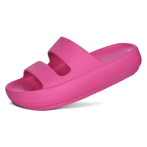 DSFIHJO wolkenpantoffeln Orthopädische Slide-Sandalen for Damen, weiche Erholungs-Schlupfsandalen, leichte Sommer-Wolken-Hausschuhe mit Fußgewölbeunterstützung(Rose Red,37) von DSFIHJO