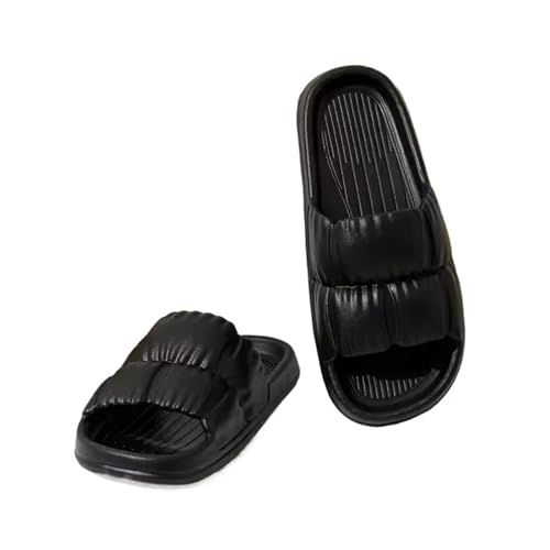 DSFIHJO wolkenpantoffeln Slip Hausschuhe Indoor Home Blume Sommer Einfache Anti Herren- und Damen Leichte Frühlings-Cool Soft Bottom Badezimmer(Black,42-43) von DSFIHJO