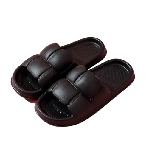 DSFIHJO wolkenpantoffeln Sommer Frauen Strand Hausschuhe Dicke Plattform Eva Hause Flip-Flops Damen Weiche Sohle Wolke(Black,38-39) von DSFIHJO
