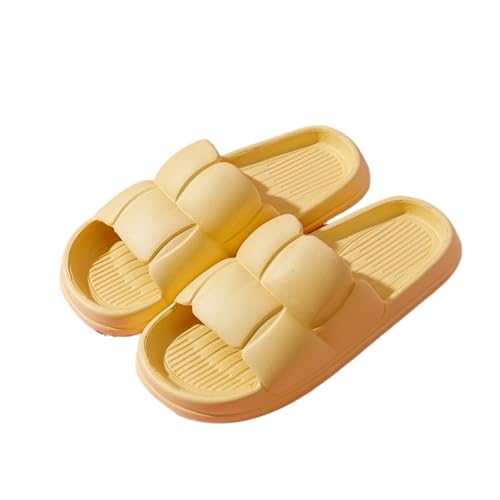 DSFIHJO wolkenpantoffeln Sommer Frauen Strand Hausschuhe Dicke Plattform Eva Hause Flip-Flops Damen Weiche Sohle Wolke(Yellow,44-45) von DSFIHJO