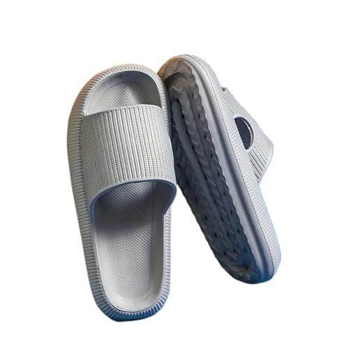 DSFIHJO wolkenpantoffeln Sommer Hausschuhe Damen Soild Slides Bequemes Badezimmer EVA Cloud Weiche Dicke Rutschfeste Indoor Männer Flache Ferse Home Kissen Schuhe(GRAY,38-39(foot 240mm)) von DSFIHJO