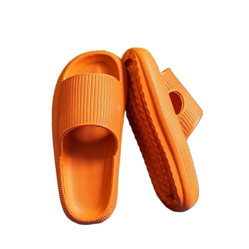 DSFIHJO wolkenpantoffeln Sommer Hausschuhe Damen Soild Slides Bequemes Badezimmer EVA Cloud Weiche Dicke Rutschfeste Indoor Männer Flache Ferse Home Kissen Schuhe(Orange,42-43(foot 260mm)) von DSFIHJO