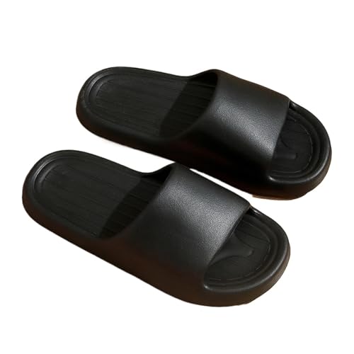 DSFIHJO wolkenpantoffeln Weiche Hausschuhe Paare Home Slipper Sommer Frauen Schlafzimmer Dicke Sohle Schuhe Strand Sandalen Männer Flip-Flops Duschschuhe(Black,44-45) von DSFIHJO