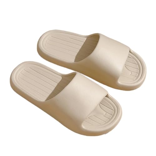 DSFIHJO wolkenpantoffeln Weiche Hausschuhe Paare Home Slipper Sommer Frauen Schlafzimmer Dicke Sohle Schuhe Strand Sandalen Männer Flip-Flops Duschschuhe(Khaki,42-43) von DSFIHJO