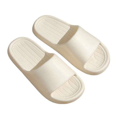 DSFIHJO wolkenpantoffeln Weiche Hausschuhe Paare Home Slipper Sommer Frauen Schlafzimmer Dicke Sohle Schuhe Strand Sandalen Männer Flip-Flops Duschschuhe(White,36-37) von DSFIHJO
