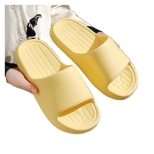 DSFIHJO wolkenpantoffeln Weiche Hausschuhe Paare Home Slipper Sommer Frauen Schlafzimmer Dicke Sohle Schuhe Strand Sandalen Männer Flip-Flops Duschschuhe(Yellow,44-45) von DSFIHJO