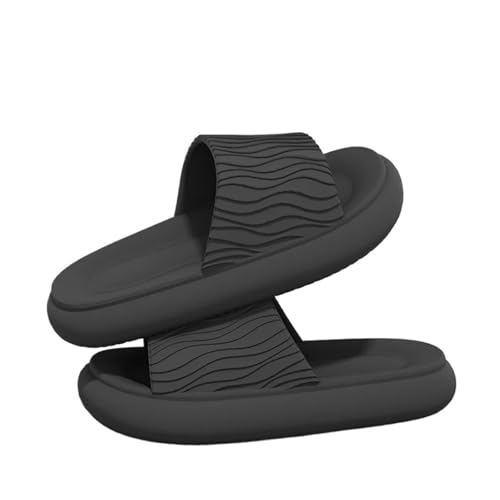 DSFIHJO wolkenpantoffeln Weiche Unterseite Wolken Hausschuhe Frauen Rot Dicke Plattform Kissen Rutschen Frau Sommer Rutschfeste Strand Sandalen Paar Flip-Flops(Black,44-45) von DSFIHJO