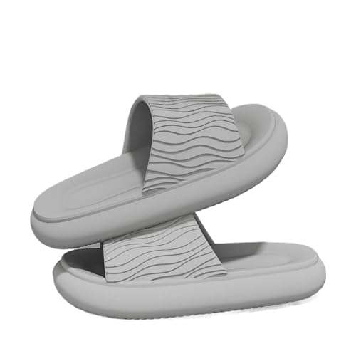 DSFIHJO wolkenpantoffeln Weiche Unterseite Wolken Hausschuhe Frauen Rot Dicke Plattform Kissen Rutschen Frau Sommer Rutschfeste Strand Sandalen Paar Flip-Flops(GRAY,44-45) von DSFIHJO