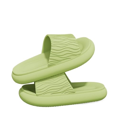DSFIHJO wolkenpantoffeln Weiche Unterseite Wolken Hausschuhe Frauen Rot Dicke Plattform Kissen Rutschen Frau Sommer Rutschfeste Strand Sandalen Paar Flip-Flops(Green,38-39) von DSFIHJO