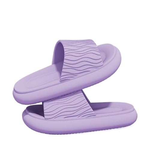 DSFIHJO wolkenpantoffeln Weiche Unterseite Wolken Hausschuhe Frauen Rot Dicke Plattform Kissen Rutschen Frau Sommer Rutschfeste Strand Sandalen Paar Flip-Flops(PURPLE,38-39) von DSFIHJO