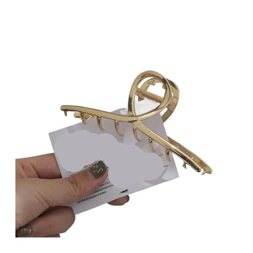 Haarklammern Legierung Haar Klaue Einfache Spray Farbe Große Hai Clip Haarnadel Kopfbedeckungen(Eight-character golden grip 11.5cm) von DSFIHJO