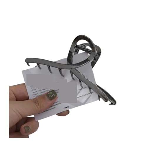 Haarklammern Legierung Haar Klaue Einfache Spray Farbe Große Hai Clip Haarnadel Kopfbedeckungen(Eight-character gun black grip 11.5cm) von DSFIHJO