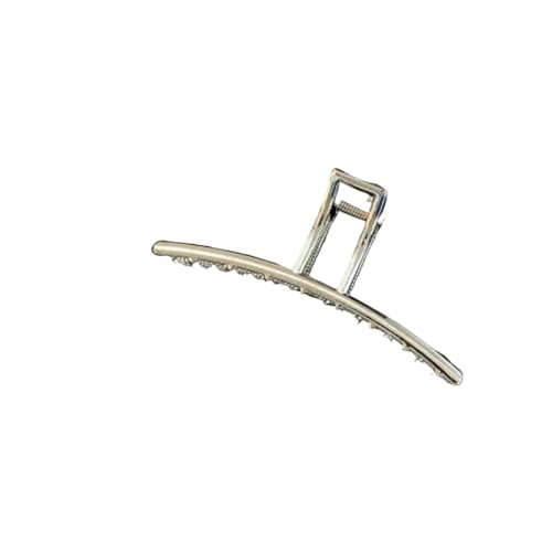 Haarklammern Legierung Haar Klaue Einfache Spray Farbe Große Hai Clip Haarnadel Kopfbedeckungen(One-word gold and silver clip 11.5cm) von DSFIHJO