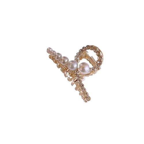 Haarklammern Metall Stil Imitation Perle Geometrische Mini Nette Haar Krallen for Frauen Temperament Trend Shark Clip Senior Zubehör(Style2) von DSFIHJO