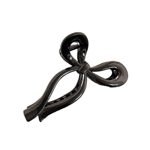 Haarklammern Pferdeschwanzschleife Große Haarkralle Krabbenhaarschmuck for Frauen Solide Bowknot Haarspangen Haarnadeln Mädchen Haarspangen Stirnbänder(Black) von DSFIHJO
