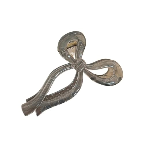 Haarklammern Pferdeschwanzschleife Große Haarkralle Krabbenhaarschmuck for Frauen Solide Bowknot Haarspangen Haarnadeln Mädchen Haarspangen Stirnbänder(Grey) von DSFIHJO