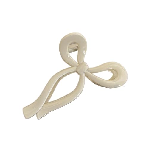 Haarklammern Pferdeschwanzschleife Große Haarkralle Krabbenhaarschmuck for Frauen Solide Bowknot Haarspangen Haarnadeln Mädchen Haarspangen Stirnbänder(White) von DSFIHJO