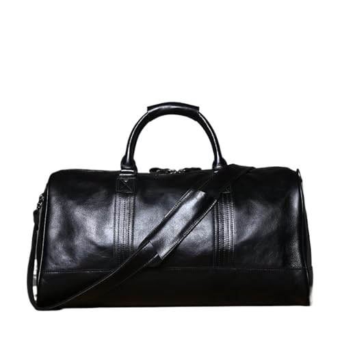 Reisetasche Leder Echtes Leder Herren Reisetasche Natürliche Handtasche Lässige Umhängetasche Große Kapazität Gepäcktasche for 16 Zoll Laptop von DSFIHJO